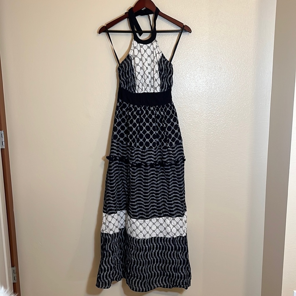 New York & Company Casual Long Maxi Halter Neck Sleeveless Summer Dress